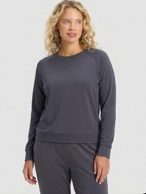 NEW Cozy Earth Bamboo Pullover Crew Sweater XXXL Ultra Soft Grey Raglan